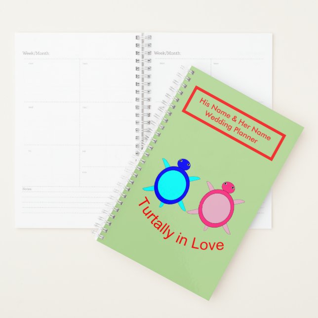 Niedlich Turtle Couple Personalisiert Planer (Anzeige)