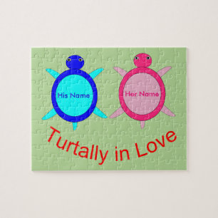 Niedlich Turtle Couple Personalisiert Puzzle