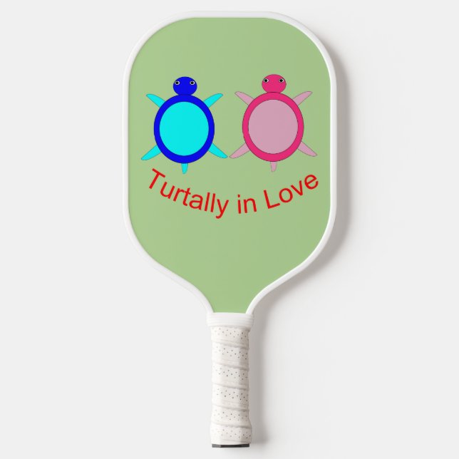 Niedlich Turtle Couple Pickleball Schläger (Vorderseite)