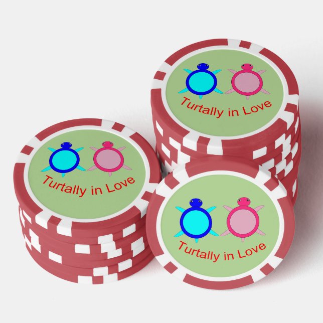 Niedlich Turtle Couple Pokerchips (Stapel)