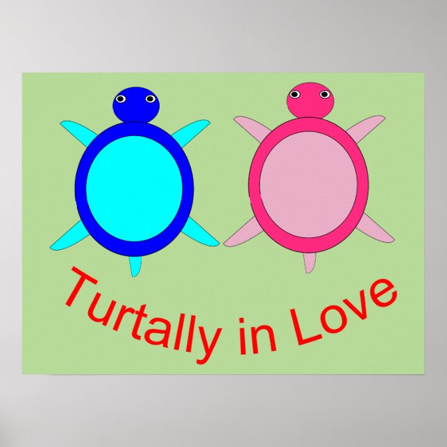 Niedlich Turtle Couple Poster (Vorne)