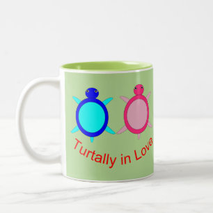 Niedlich Turtle Couple Zweifarbige Tasse