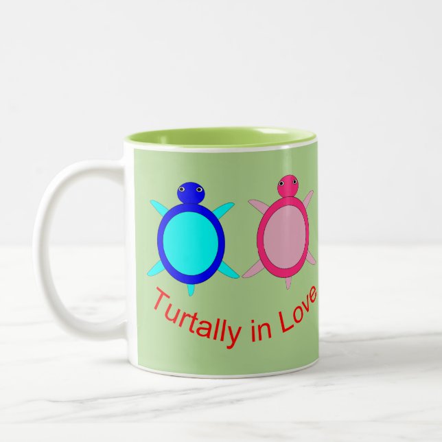 Niedlich Turtle Couple Zweifarbige Tasse (Links)
