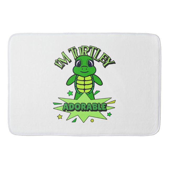 Niedlich Turtle Funny Zitat Turtley Adorable Badematte (Vorderseite)