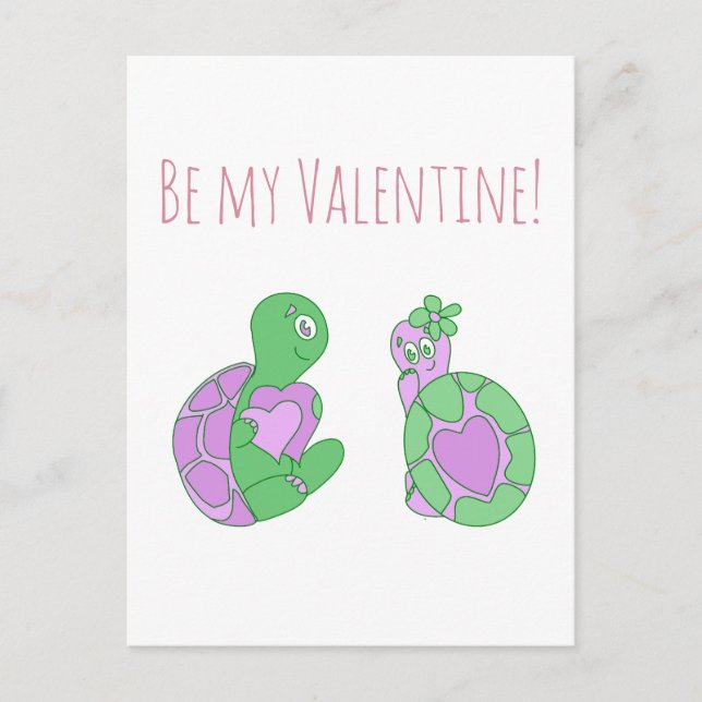 Niedlich Turtle-Jubiläum / Valentinstag Postkarte (Vorderseite)