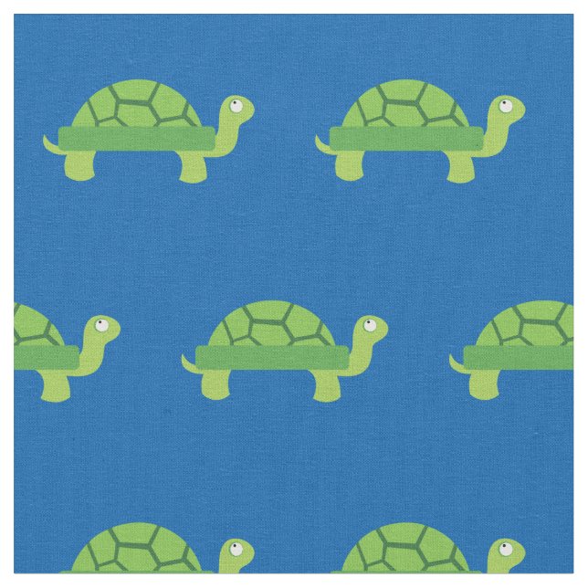 Niedlich Turtle Kind Kinderzimmer Blue Tortoise Stoff (Nahaufnahme)