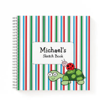 Niedlich Turtle Ladybug Stripe Spiral Notebook