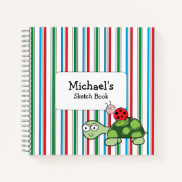 Niedlich Turtle Ladybug Stripe Spiral Notebook Notizbuch