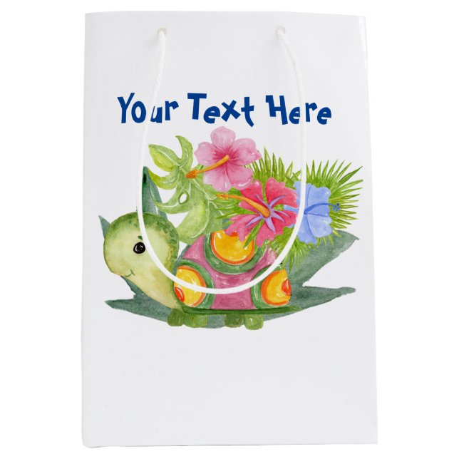 Niedlich Turtle Mittlere Geschenktüte (Vorderseite)