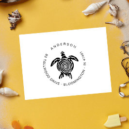 Niedlich Turtle Moderne tropische Rücksendeadresse Gummistempel