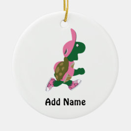 Niedlich Turtle Runner in PInk Keramik Ornament