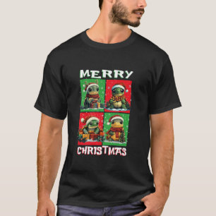 Niedlich Turtle Santa Animals Lover Frohe Weihnach T-Shirt