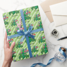 Niedlich Turtle Twin Baby Showthema Geschenkpapier