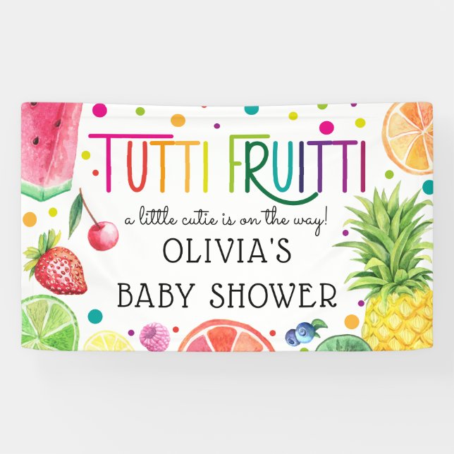 Niedlich Tutti Fruitti Babydusche Banner (Horizontal)