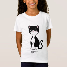 Niedlich Tuxedo Cat Cartoon T-Shirt