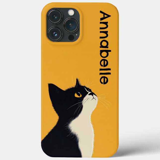 Niedlich Tuxedo Cat Personalize Case-Mate iPhone Hülle (Rückseite)