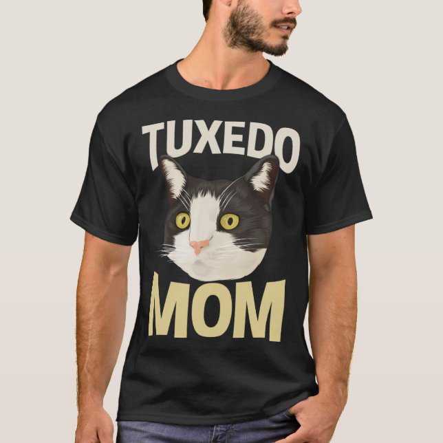 Niedlich Tuxedo Katze Mutter Mama Tier T-Shirt (Vorderseite)