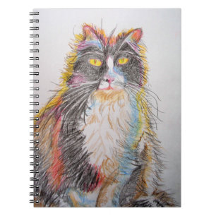 Niedlich Tuxedo Katze Zeichnend Kunst Katzen Notizblock