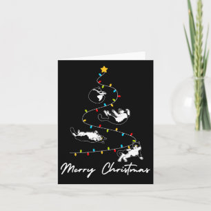 Niedlich Tuxedo Katzen Weihnachtsbaum Leuchtende K Karte