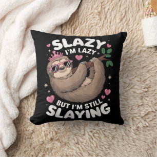 Niedlich Tween Girl Funny Animal Sloth Slay Meme T Kissen