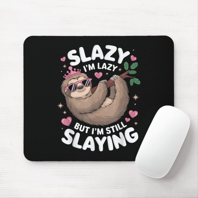 Niedlich Tween Girl Funny Animal Sloth Slay Meme T Mousepad (Mit Mouse)