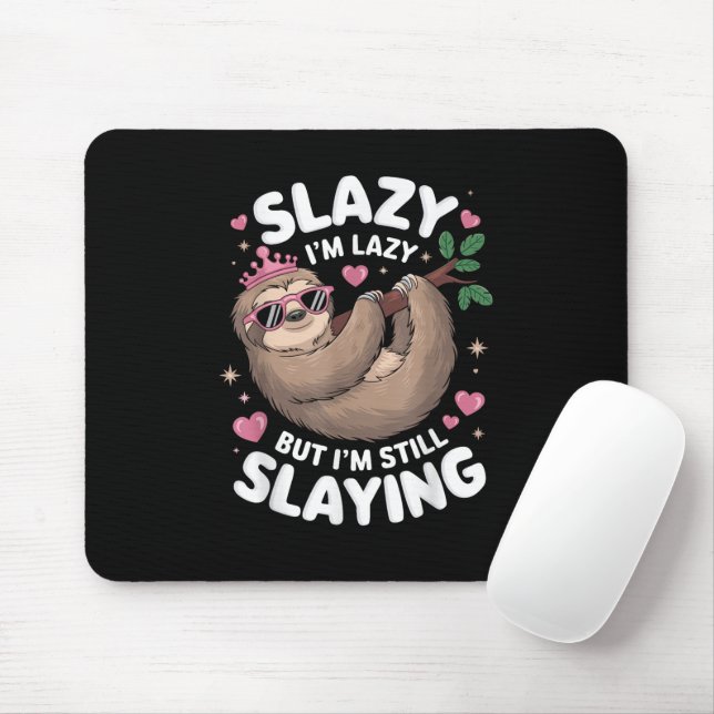 Niedlich Tween Girl Funny Animal Sloth Slay Meme T Mousepad (Mit Mouse)