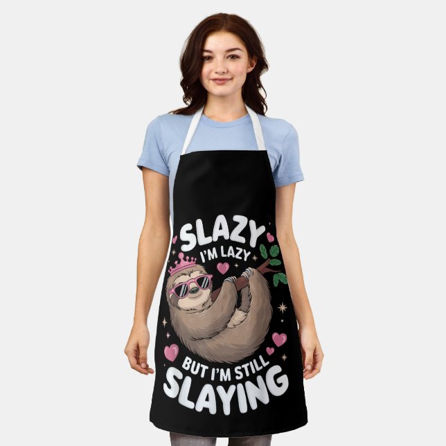 Niedlich Tween Girl Funny Animal Sloth Slay Meme T Schürze (Getragen)