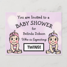 Niedlich Twin Girls Baby Shower Einladungen