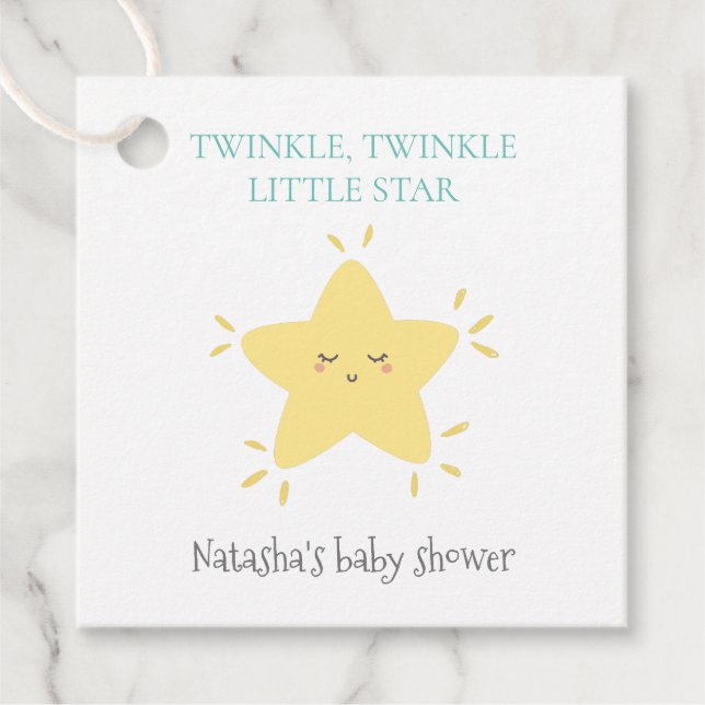Niedlich Twinkle Little Star Kinderzimmer Rhyme Ba Geschenkanhänger (Vorderseite)