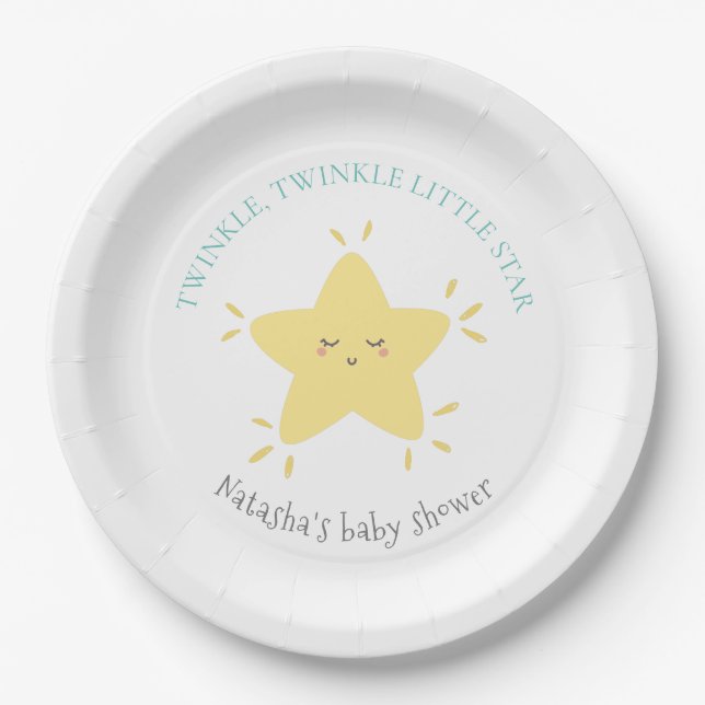 Niedlich Twinkle Little Star Kinderzimmer Rhyme Ba Pappteller (Vorderseite)