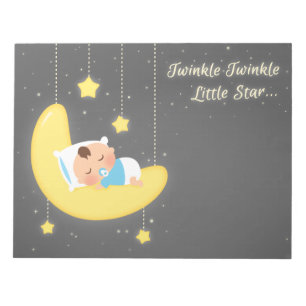 Niedlich Twinkle Twinkle Little Star Baby Boy Notizblock