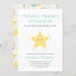 Niedlich Twinkle Twinkle Little Star Baby Dusche Einladung