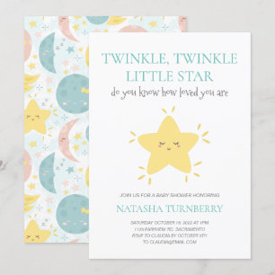 Niedlich Twinkle Twinkle Little Star Baby Dusche Einladung