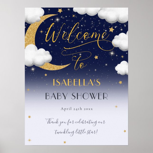 Niedlich Twinkle Twinkle Little Star Baby Dusche Poster (Vorne)