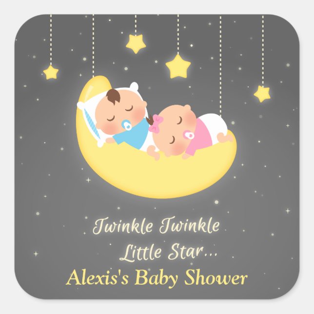 Niedlich Twinkle Twinkle Little Star Twins Sticker (Vorderseite)