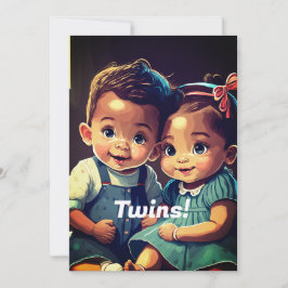 Niedlich Twins Baby Dusche Einladung