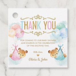 Niedlich Twins Boy Girl Bears Kinderdusche Danke Geschenkanhänger