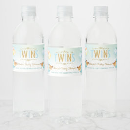 Niedlich Twins Boys Teddy Bear Baby Showvorteil Wasserflaschenetikett