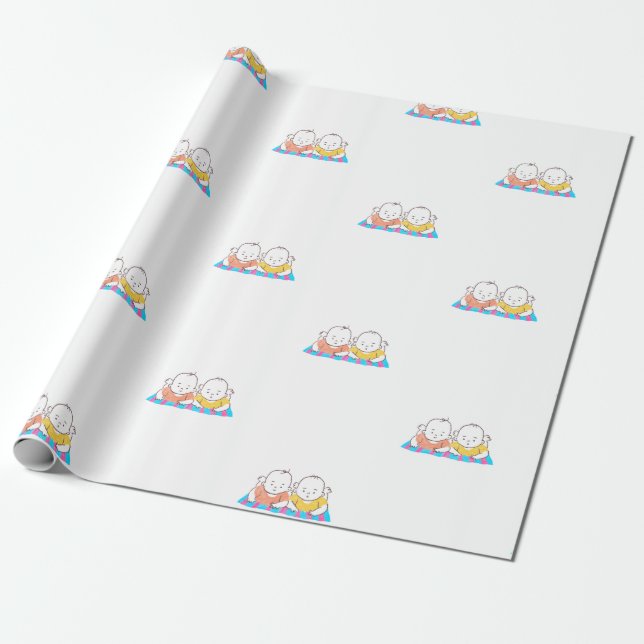Niedlich Twins Geschenkpapier (Ungerollt)