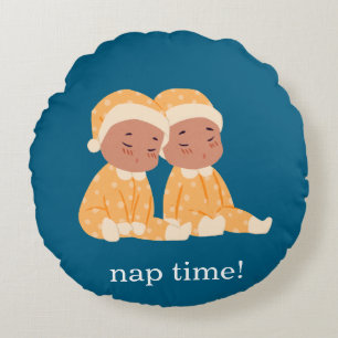Niedlich Twins Kinderzimmer Rundes Kissen
