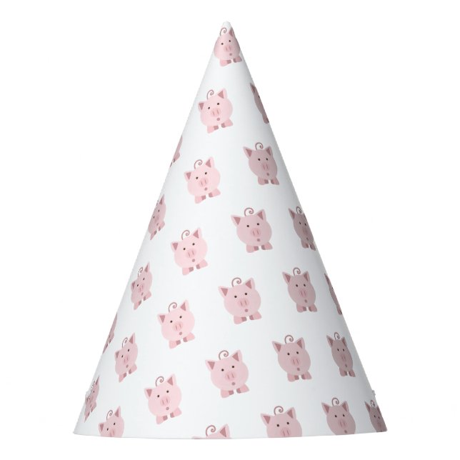 Niedlich überraschte Rosa Pig Partyhütchen (Vorderseite)