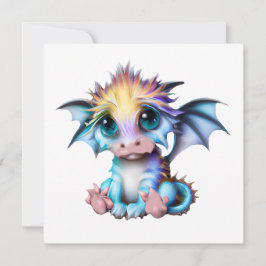 Niedlich und Adorable Kawaii Baby Dragon Feiertagskarte