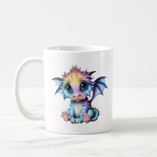 Niedlich und Adorable Kawaii Baby Dragon Kaffeetasse (Links)