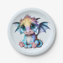 Niedlich und Adorable Kawaii Baby Dragon Pappteller