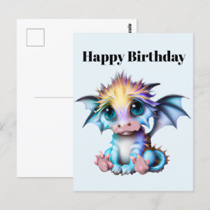 Niedlich und Adorable Kawaii Baby Dragon Postkarte