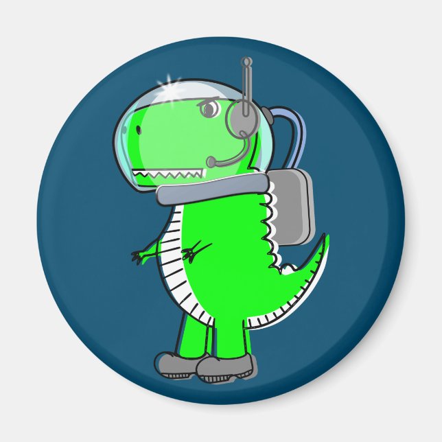 Niedlich und angry Astronaut T-Rex Dinosaur Magnet (Vorne)
