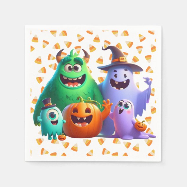 Niedlich und Cool, Halloween-Monster Serviette (Vorderseite)
