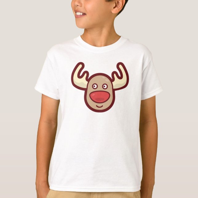 Niedlich und einfach Rudolf Reindeer | Sleeve Shir T-Shirt (Vorderseite)