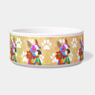 Niedlich und farbenfroh Boston Terrier Dog Bowl Napf