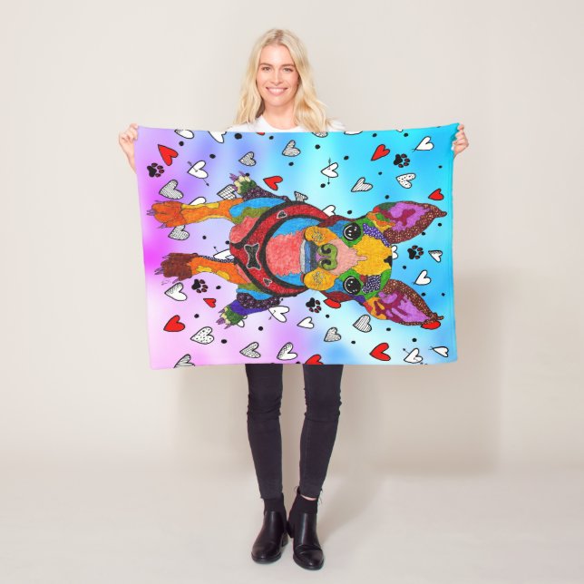 Niedlich und farbenfroh Boston Terrier Fleece Blan (Beispiel)